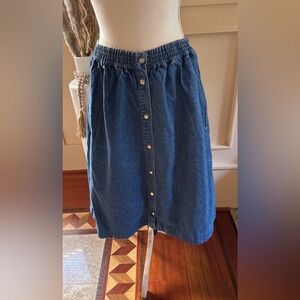 Vintage Liz Claiborne Blue Denim A-Line Skirt